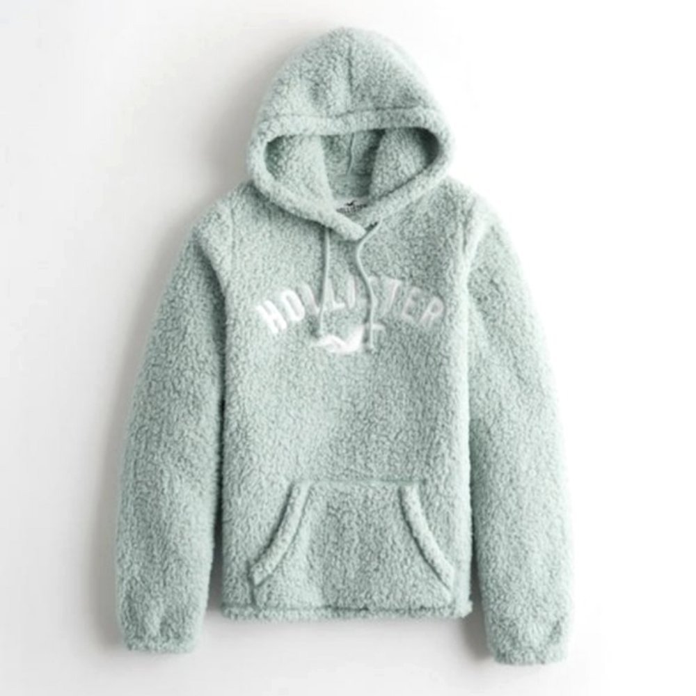 HOLLISTER Embroidered Sherpa Teddy Hoodie